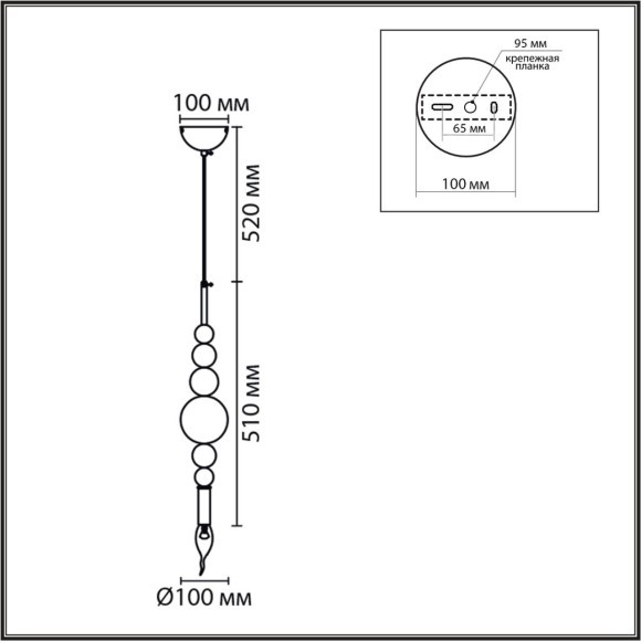 Подвес E14 40W 220V NANA 8260/1 Подвес E14 40W 220V NANA 8260/1
