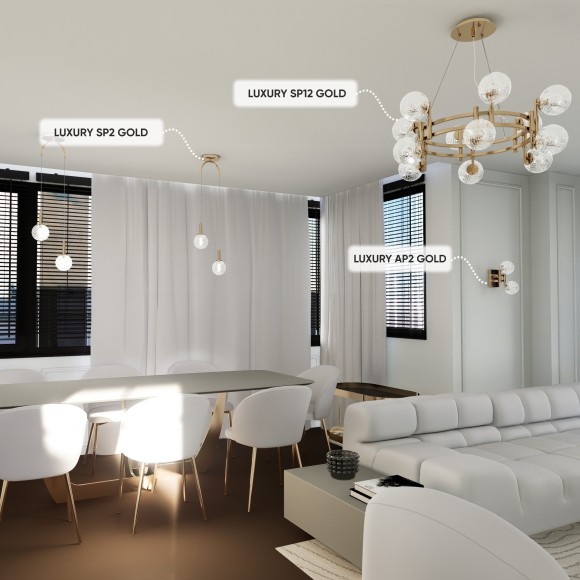 Люстра Crystal Lux LUXURY SP12 GOLD Люстра Crystal Lux LUXURY SP12 GOLD