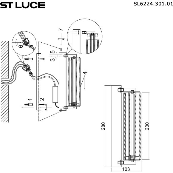 SL6224.301.01 Светильник настенный ST-Luce Латунь/Прозрачный LED 1*8W 4000K BAMBOO SL6224.301.01 Светильник настенный ST-Luce Латунь/Прозрачный LED 1*8W 4000K BAMBOO
