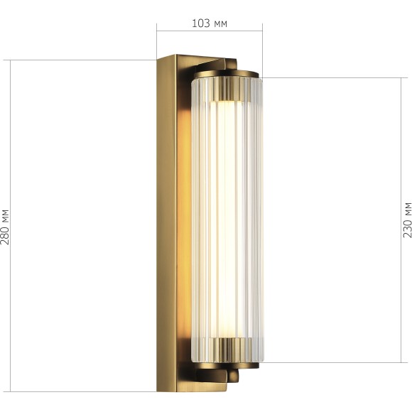 SL6224.301.01 Светильник настенный ST-Luce Латунь/Прозрачный LED 1*8W 4000K BAMBOO SL6224.301.01 Светильник настенный ST-Luce Латунь/Прозрачный LED 1*8W 4000K BAMBOO