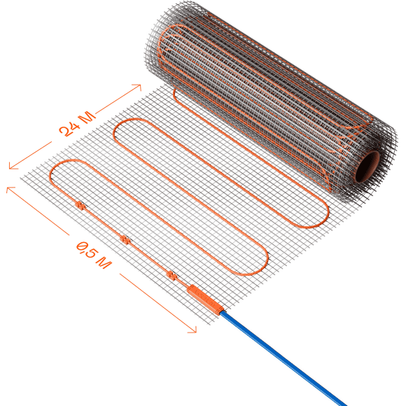 VLT01-150-12 Нагревательный мат (Теплый пол) длиной 24 метра и шириной полметра (0,5 метра) Voltum Т150 мощность 1800Вт 150Вт/м², двужильный экранированный кабель, клеевая сетка, укладка в плиточный клей/стяжку, гарантия 25 лет VLT01-150-12 Нагревательный мат (Теплый пол) длиной 24 метра и шириной полметра (0,5 метра) Voltum Т150 мощность 1800Вт 150Вт/м², двужильный экранированный кабель, клеевая сетка, укладка в плиточный клей/стяжку, гарантия 25 лет