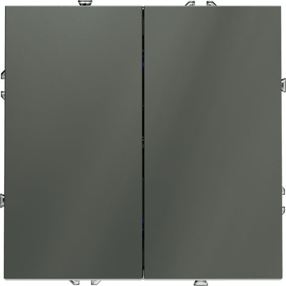 Выключатель встраиваемый VOLTUM S70 двухклавишный 10А, (титан)