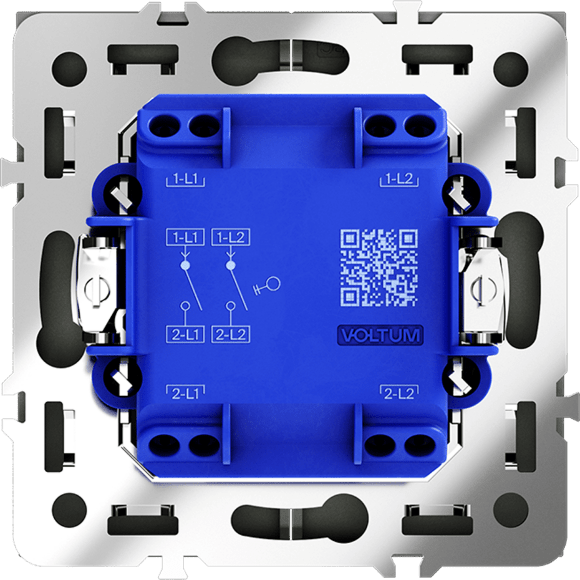 Выключатель встраиваемый VOLTUM S70 двухклавишный 10А, (титан)