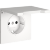 Накладка для розетки с заземлением, защитными шторками и крышкой, S70 (белый матовый)