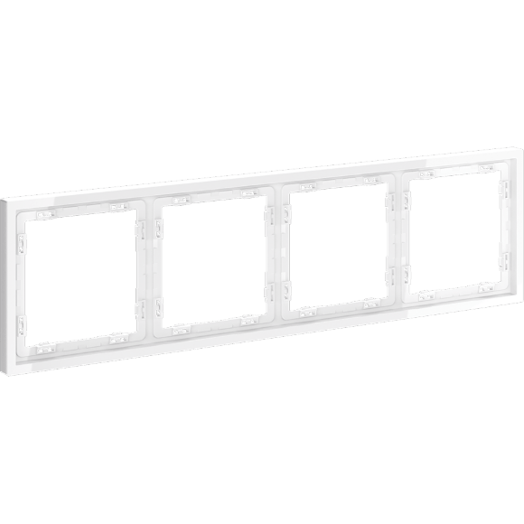 Рамка пластиковая VOLTUM S70 на 4 поста, (белый глянцевый)