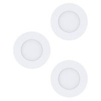 98633 Комплект встраиваемых светильников FUEVA 1, 3X2,8W (LED), 3000K, 1050lm, IP20/44, ?85, литой металл, белый / пластик, белый