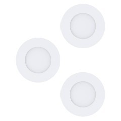 98633 Комплект встраиваемых светильников FUEVA 1, 3X2,8W (LED), 3000K, 1050lm, IP20/44, ?85, литой металл, белый / пластик, белый