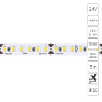 A2418008-02-4K Светодиодная лента 24В 14,4Вт/м 1350Лм/м 4000К CRI 90+ 8мм SMD2835 180шт/м 5м IP20