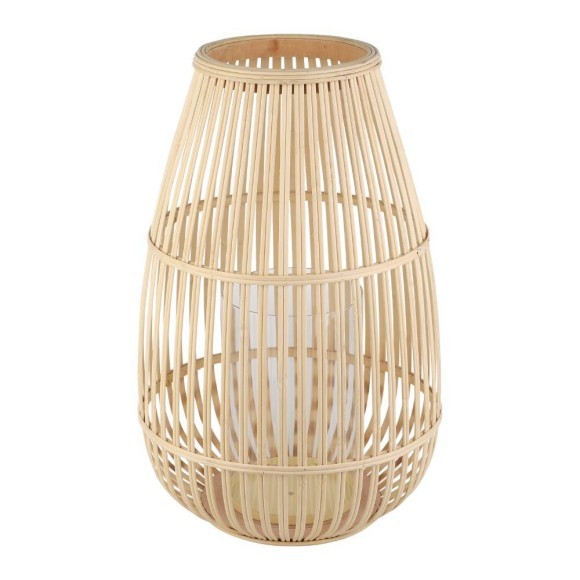 422082 BUNAWAN Подсвечник деревянный со стеклянной колбой, эко, коричневый 422082 BUNAWAN Подсвечник деревянный со стеклянной колбой, эко, коричневый