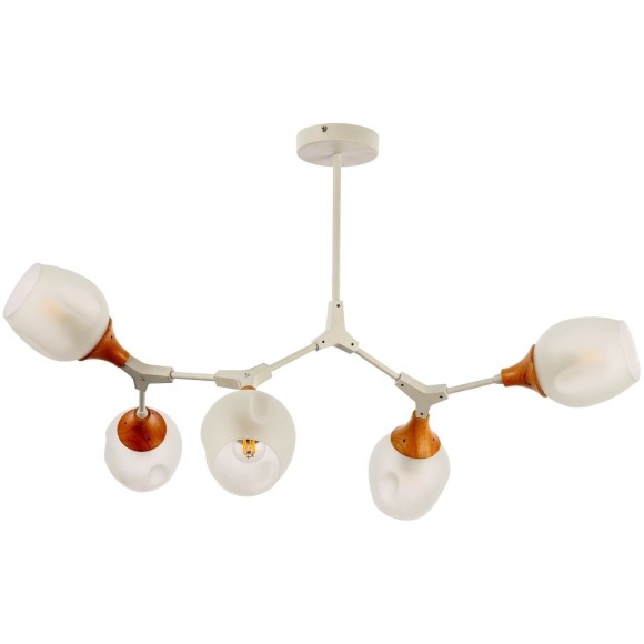 SLE113502-05 Светильник потолочный Белый, Светлое дерево/Белый E27 5*60W CIOTOLLA