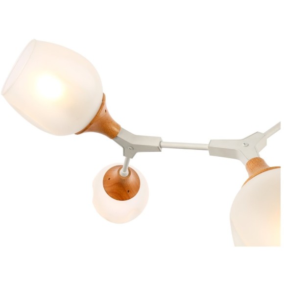 SLE113502-05 Светильник потолочный Белый, Светлое дерево/Белый E27 5*60W CIOTOLLA