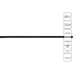 A7265PL-1BK Трековый магнитный светодиодный светильник Arte Lamp Optima CRI90+ 4000К 1450Лм 120° 30Вт