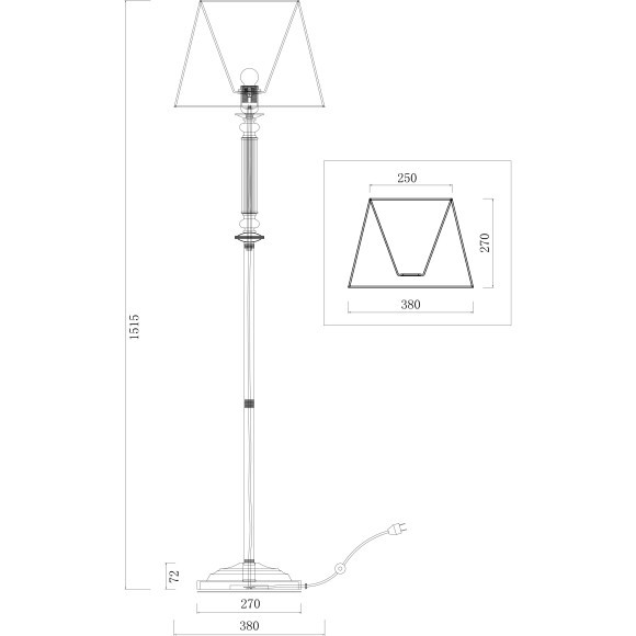 Торшер с абажуром Freya FR2539FL-01G Ksenia под лампу 1xE27 40W Торшер с абажуром Freya FR2539FL-01G Ksenia под лампу 1xE27 40W
