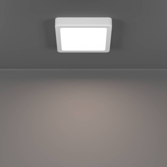 Eglo Fueva 6 901335 Настенно-потолочный влагозащищенный накладной квадратный LED-светильник в стиле минимализм с CCT переключателем цветовой температуры, 7 Вт, 220В, 2700К/4000К/6500К, 1100 лм, IP44, CRI90, белый пластик, длина 150 мм, ширина 150 мм, высо