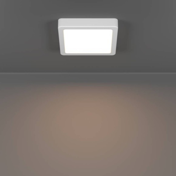 Eglo Fueva 6 901335 Настенно-потолочный влагозащищенный накладной квадратный LED-светильник в стиле минимализм с CCT переключателем цветовой температуры, 7 Вт, 220В, 2700К/4000К/6500К, 1100 лм, IP44, CRI90, белый пластик, длина 150 мм, ширина 150 мм, высо