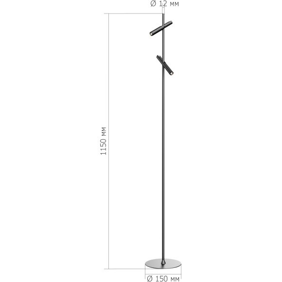 SL6210.405.02 Светильник напольный ST-Luce Черный/Черный, Золотистый LED 2*3W 3000K LILT