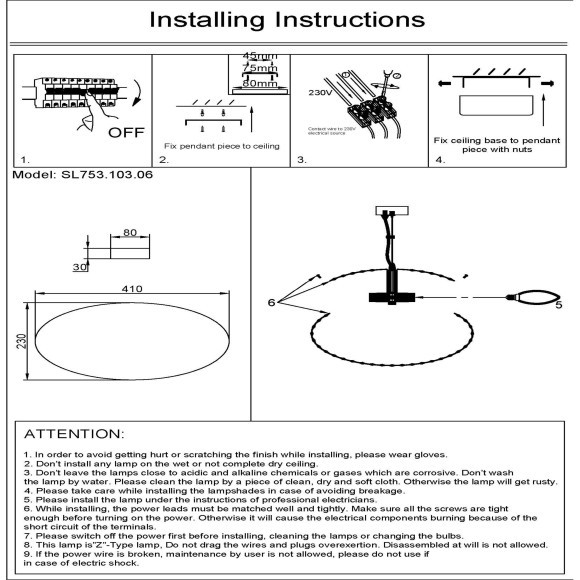 SL753.103.06 Люстра подвесная ST-Luce Хром/Хром, Прозрачный E14 6*40W CALATA