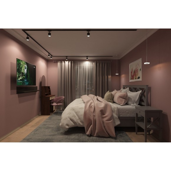 Однофазный двужильный светодиодный трековый светильник Denkirs DK6400-BK SOLID Ribe 4000К 630Лм CRI90+ 120° 5Вт