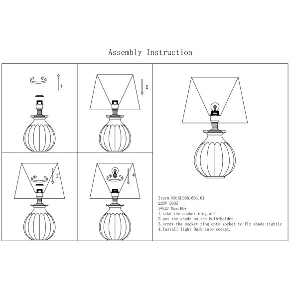 SL968.604.01 Прикроватная лампа ST-Luce Хром, Пурпурный/Пурпурный, Белый E27 1*60W (из 2-х коробок) AMPOLLA