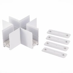 ST015.522.21 X-образный соединитель для накладного шинопровода белый SKYLINE 220