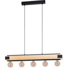 43468 Подвес LAYHAM, 5х60W (E27), L960, B85, H1100, дерево, сталь, черный 43468 Подвес LAYHAM, 5х60W (E27), L960, B85, H1100, дерево, сталь, черный