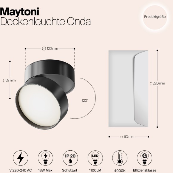 Потолочный светильник Technical C024CL-L18B4K