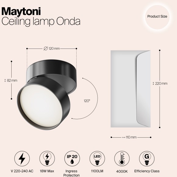 Потолочный светильник Technical C024CL-L18B4K