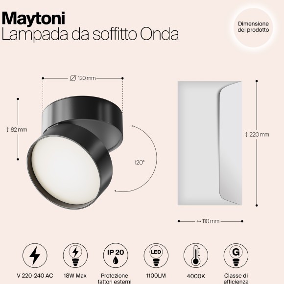 Потолочный светильник Technical C024CL-L18B4K