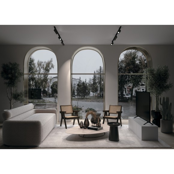 Однофазный двужильный трековый светильник Maytoni Unity TR004-1-GU10-B Focus под сменную лампу GU10