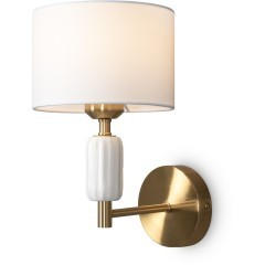 Настенный светильник (бра) с бронзовым основанием и тканевым плафоном под лампу Е27 Freya Ceram FR5491WL-01BS Настенный светильник (бра) с бронзовым основанием и тканевым плафоном под лампу Е27 Freya Ceram FR5491WL-01BS