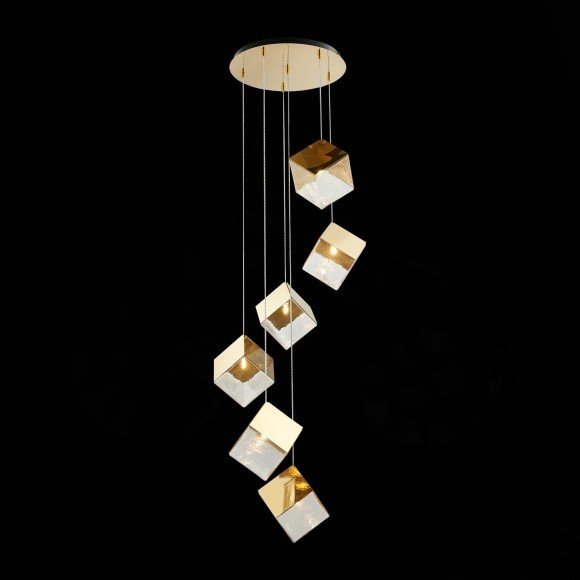 SL1182.203.06 Светильник подвесной ST-Luce Золотистый/Прозрачный, Золотистый G9 6*5W RIELLO SL1182.203.06 Светильник подвесной ST-Luce Золотистый/Прозрачный, Золотистый G9 6*5W RIELLO