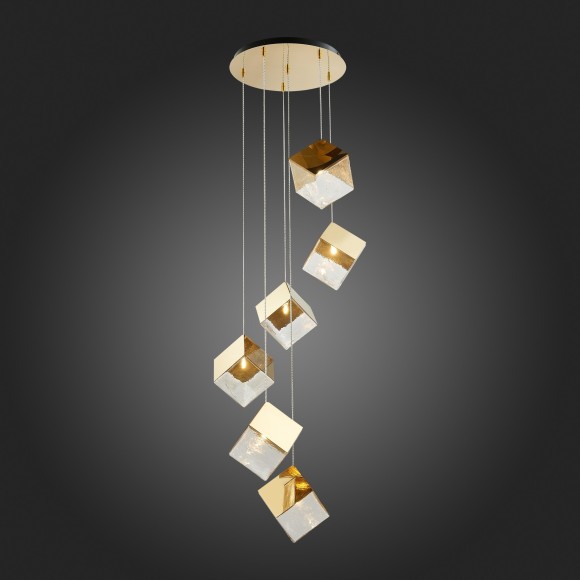 SL1182.203.06 Светильник подвесной ST-Luce Золотистый/Прозрачный, Золотистый G9 6*5W RIELLO SL1182.203.06 Светильник подвесной ST-Luce Золотистый/Прозрачный, Золотистый G9 6*5W RIELLO