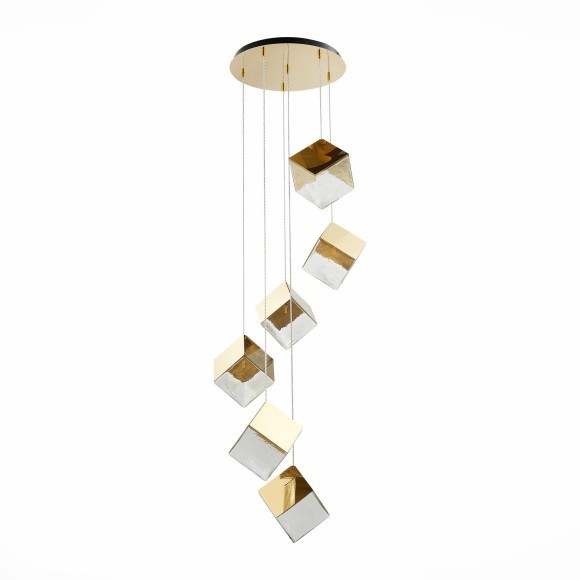 SL1182.203.06 Светильник подвесной ST-Luce Золотистый/Прозрачный, Золотистый G9 6*5W RIELLO SL1182.203.06 Светильник подвесной ST-Luce Золотистый/Прозрачный, Золотистый G9 6*5W RIELLO