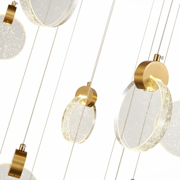 SL6104.203.16 Светильник подвесной ST-Luce Золотистый/Прозрачный,С пузырьками воздуха LED 16*3W 3000 MONTECELIO