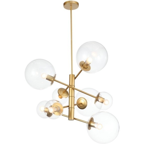 SL1150.203.08 Светильник подвесной ST-Luce Матовое золото/Прозрачный E27 8*40W (из 3-х коробок) LIORA