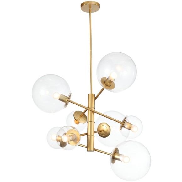 SL1150.203.08 Светильник подвесной ST-Luce Матовое золото/Прозрачный E27 8*40W (из 3-х коробок) LIORA