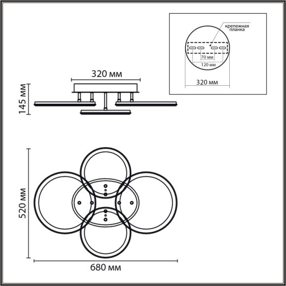 Умная люстра потолочная с ПДУ и голосовым управлением LED 95W 3000-6500К 220V ALIS SMART 8380/95CL