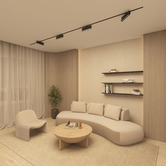 Однофазный двужильный светодиодный трековый светильник Denkirs DK6636-BK Edder 3000К 1560Лм CRI90+ 24° 20Вт