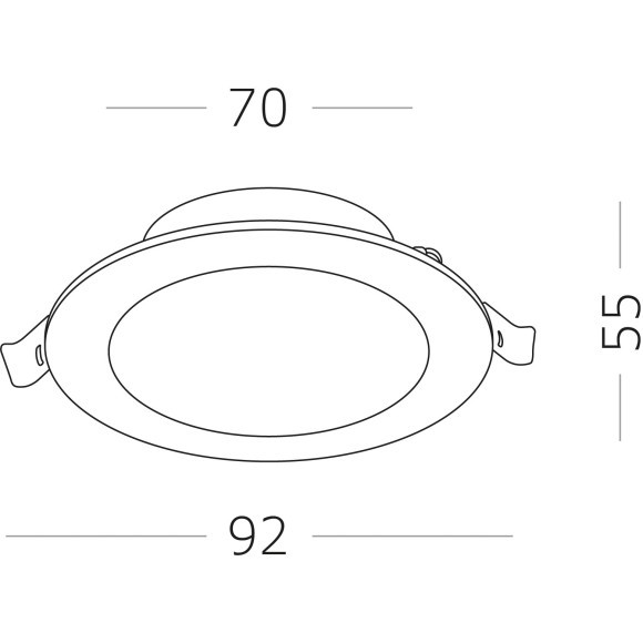 ST212.508.05 Св-к встр. Белый LED 1*5W 3000K/4000K/6000K 375Lm Ra80 110° IP20 D92xH30 220-240V Встраиваемые светильники