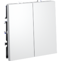 Проходной переключатель встраиваемый VOLTUM S70 двухклавишный 10А, (белый матовый)