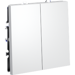 Проходной переключатель встраиваемый VOLTUM S70 двухклавишный 10А, (белый матовый)