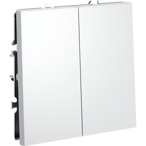 Проходной переключатель встраиваемый VOLTUM S70 двухклавишный 10А, (белый матовый)