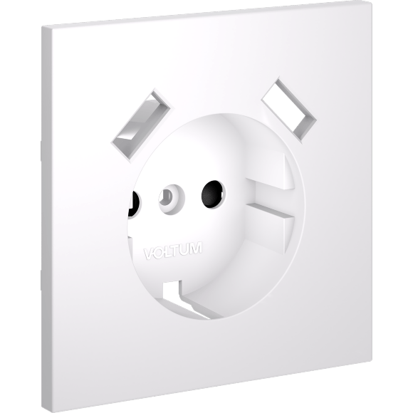 Накладка для розетки с заземлением и защитными шторками, с USB A+A, S70 (белый матовый)