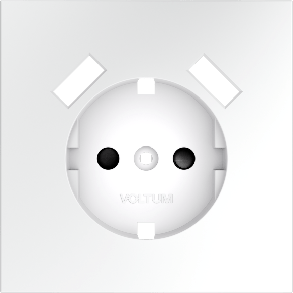 Накладка для розетки с заземлением и защитными шторками, с USB A+A, S70 (белый матовый)