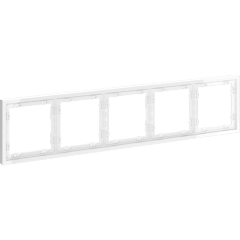Рамка пластиковая VOLTUM S70 на 5 постов, (белый глянцевый)