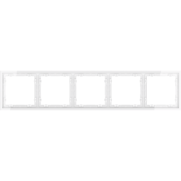 Рамка пластиковая VOLTUM S70 на 5 постов, (белый глянцевый)
