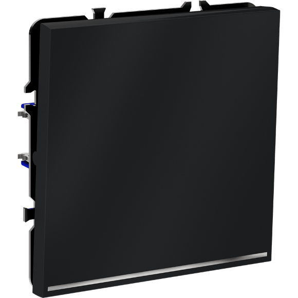 Выключатель встраиваемый VOLTUM S70 одноклавишный с подсветкой 10А, (графит)