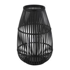 422083 BUNAWAN Подсвечник для свечей дерево стекло черный