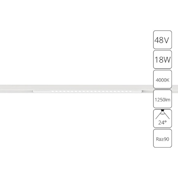 A7267PL-1WH Трековый магнитный светодиодный светильник Arte Lamp Optima CRI90+ 4000К 1250Лм 24° 18Вт