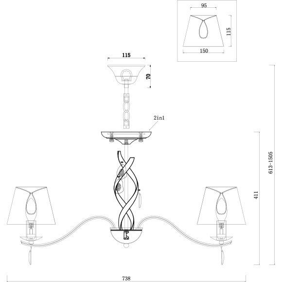 Люстра потолочная Freya FR2001PL-07G Monique под лампы 7xE14 40W